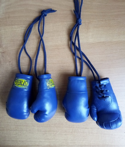 Перчатки бокс сувенирные синие Арт ПС5